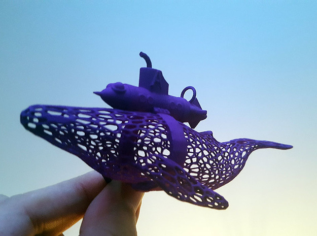 Verne Whale in Purple Processed Versatile Plastic: Medium