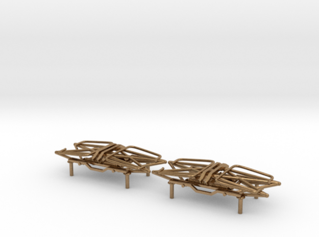 MILW Style Fixed Pantographs (Down / Down) in Natural Brass