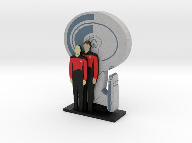 Enterprise: Picard and Riker = DESKAPADES = in Full Color Sandstone: Small