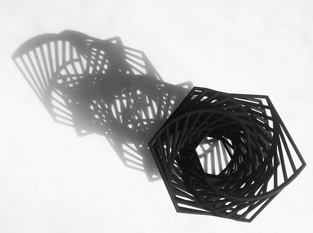 Hexagon Spiral in Black Natural Versatile Plastic