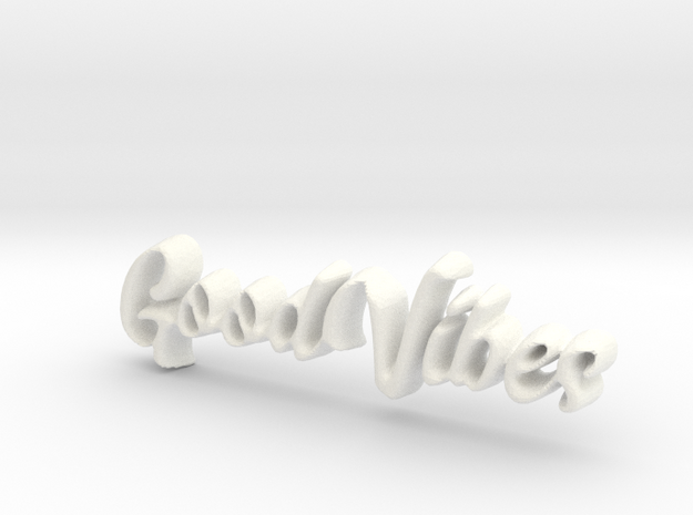 GoodVibes Pendant in White Processed Versatile Plastic: Extra Small