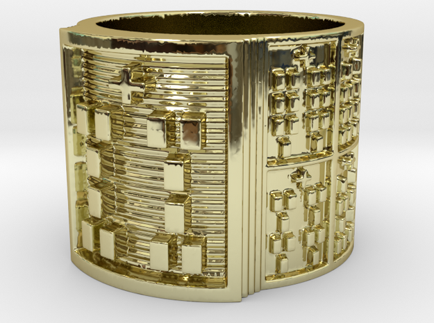 BABA IWORI MEYI Ring Size 11-13 in 18k Gold Plated Brass: 12 / 66.5