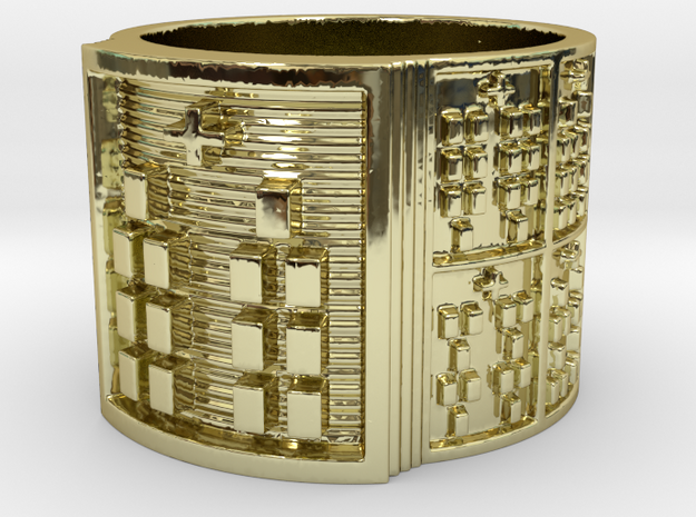 BABA OBARA MEYI Ring Size 14 in 18k Gold Plated Brass