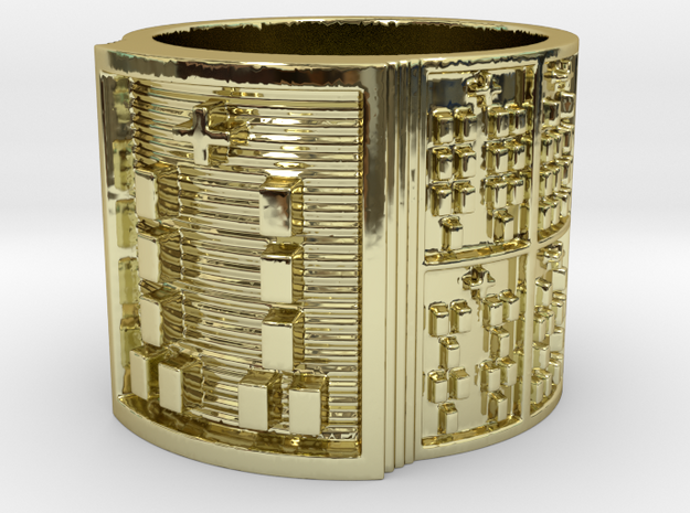 BABA OGUNDA MEYI Ring Size 11-13 in 18k Gold Plated Brass: 12 / 66.5