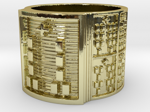 BABA OGUNDA MEYI Ring Size 13.5 in 18k Gold Plated Brass