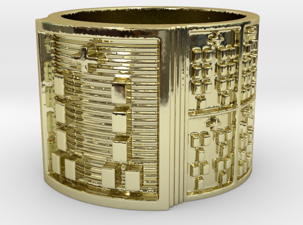 BABA OGUNDA MEYI Ring Size 14 in 18k Gold Plated Brass