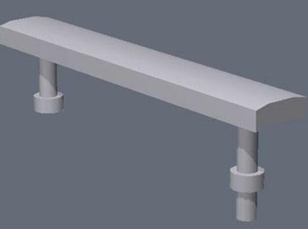 1:76th Modern metal benches in White Natural Versatile Plastic
