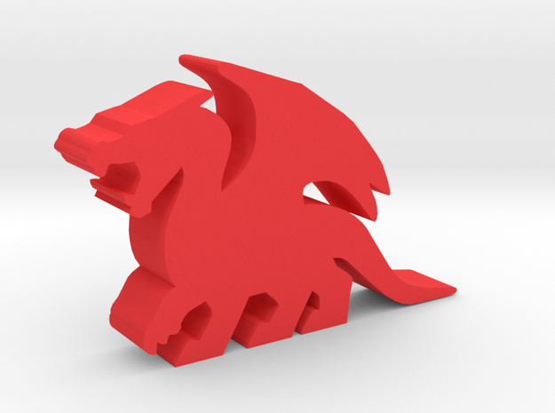 Game Piece, Dragon, Roaring in Red Processed Versatile Plastic