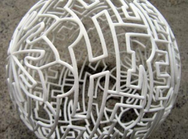 "Sphere" Sphere in White Natural Versatile Plastic