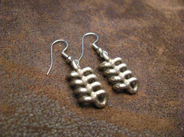 Dangletwyst Earrings in Polished Bronzed Silver Steel
