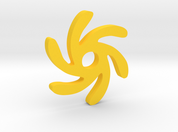 Spiral Sun Pendant in Yellow Processed Versatile Plastic