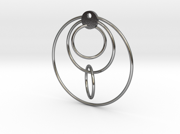 Loop Earring in Polished Silver (Interlocking Parts)