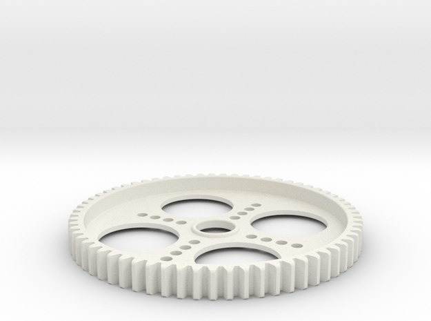Spur Gear 65T (5mm wide) in White Natural Versatile Plastic