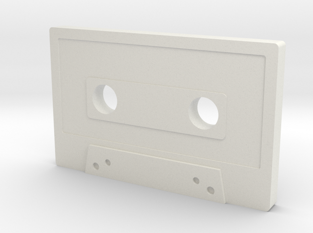 Cassette Tape Pendant/Keychain in White Natural Versatile Plastic