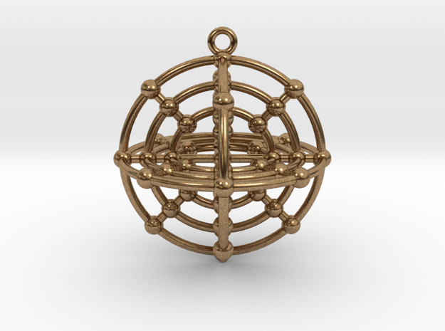 Six Medicine Wheel 3D in Natural Brass