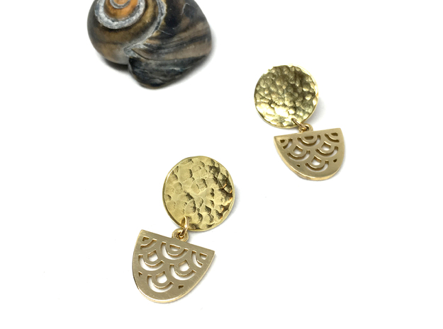 Mermaid fish scale earring pendants