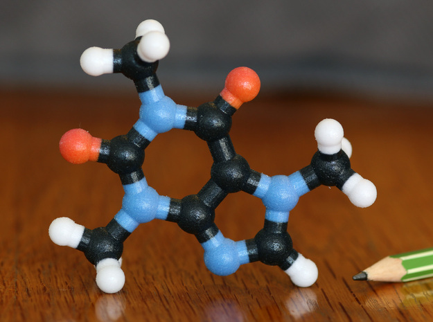 Caffeine / Coffee Molecule in Full Color Sandstone: 1:10