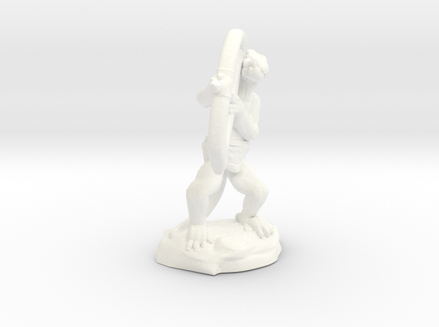 Kobold Archer Crouching  in White Processed Versatile Plastic