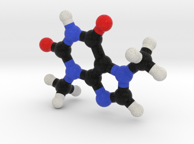 TheoBromine Chocolate Molecule Model. 3 Sizes. in Full Color Sandstone: 1:10