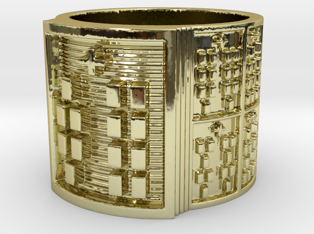 OYEKUNDI Ring Size 11-13 in 18k Gold Plated Brass: 12 / 66.5