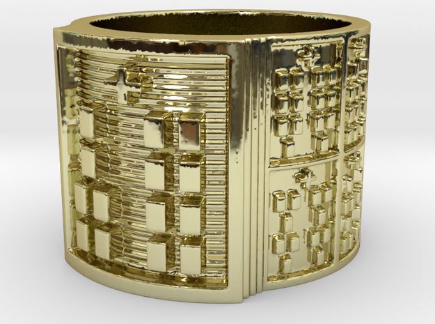 OYEKUNNIROSO Ring Size 13.5 in 18k Gold Plated Brass