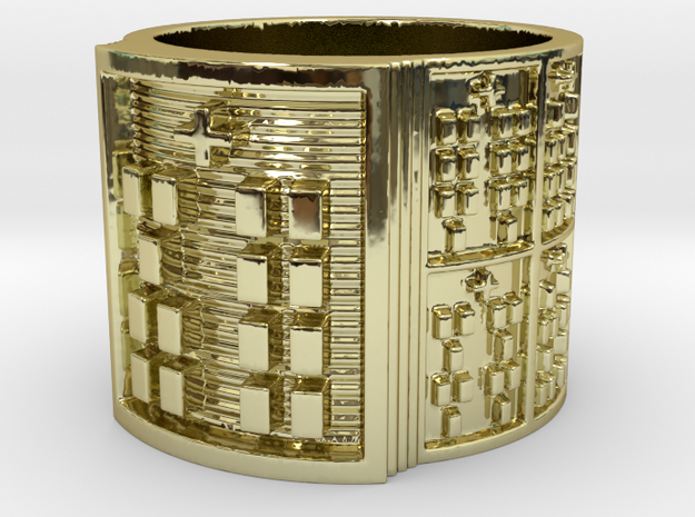 OYEKUNBIKA Ring Size 11-13 in 18k Gold Plated Brass: 12 / 66.5