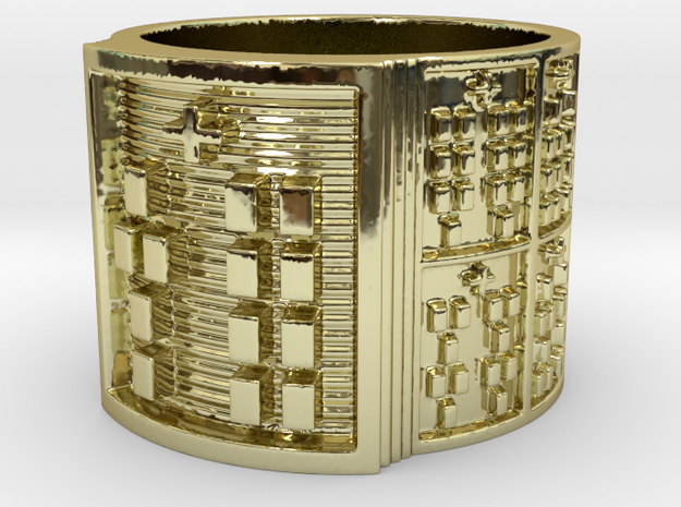 OYEKUNTESIA Ring Size 13.5 in 18k Gold Plated Brass