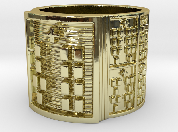 OYEKUNBIRETE Ring Size 11-13 in 18k Gold Plated Brass: 12 / 66.5