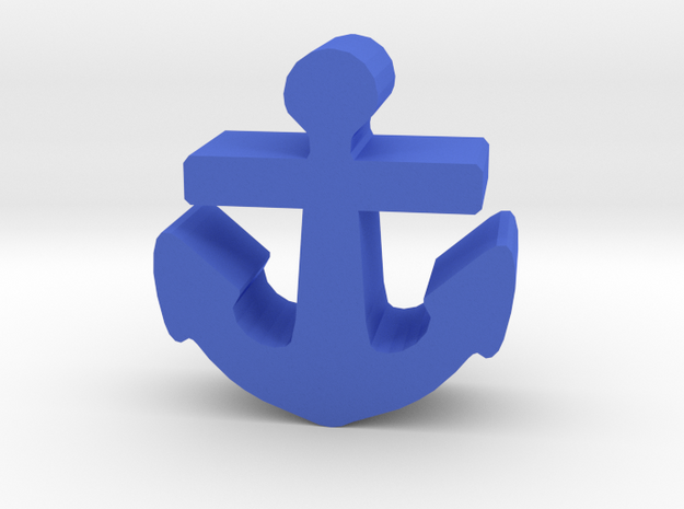 Game Piece, Anchor in Blue Processed Versatile Plastic