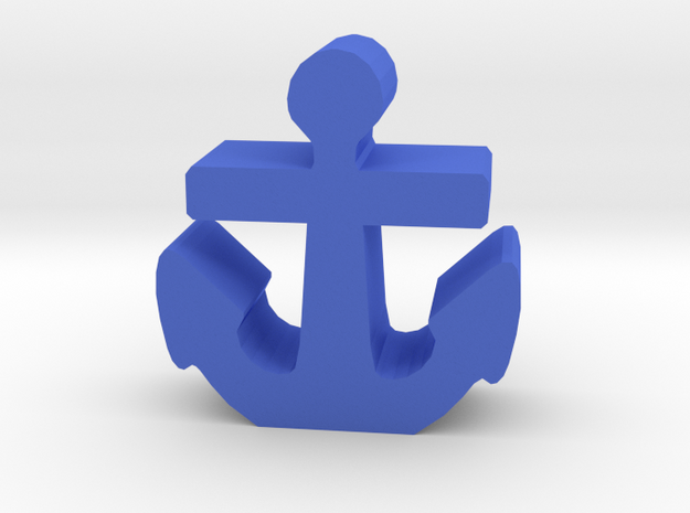 Game Piece, Anchor, Standing in Blue Processed Versatile Plastic