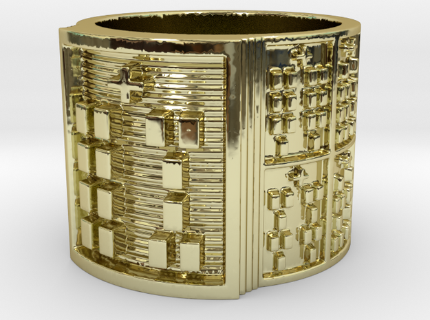 IWORIYEKUN Ring Size 11-13 in 18k Gold Plated Brass: 12 / 66.5