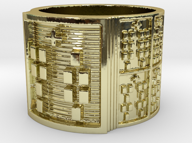 ODIJUANI Ring Size 14 in 18k Gold Plated Brass