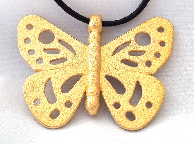 BUTTERFLY PENDANT in Polished Gold Steel
