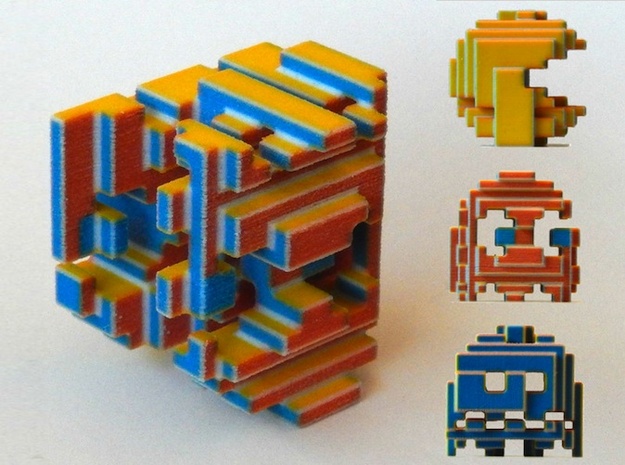 Pacman Cubed in Full Color Sandstone