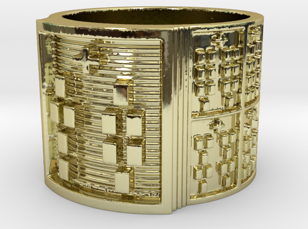ODITAKOFEÑO Ring Size 14 in 18k Gold Plated Brass