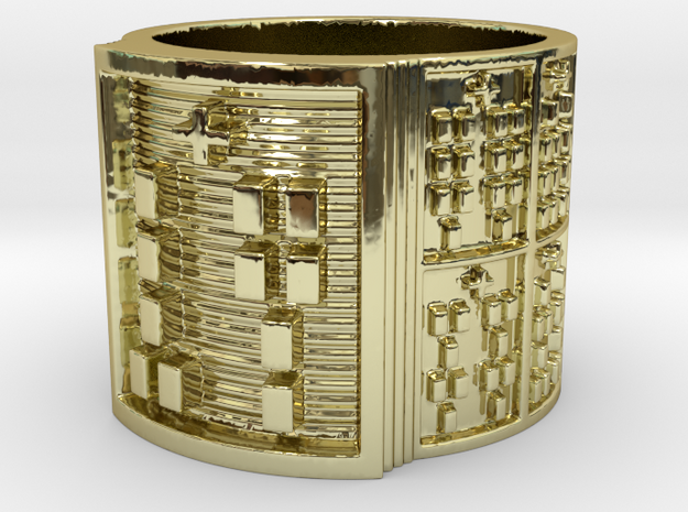 OJUANIOGUNDA Ring Size 11-13 in 18k Gold Plated Brass: 12 / 66.5