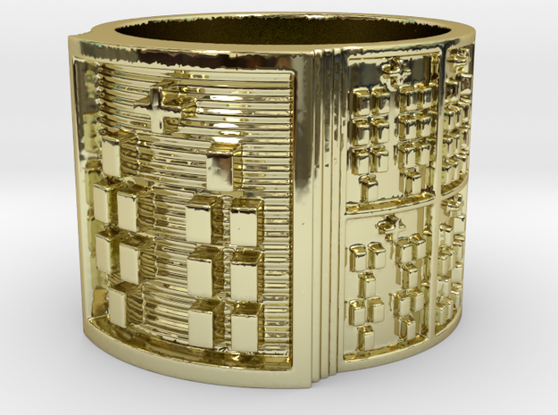 OBARADILA Ring Size 13.5 in 18k Gold Plated Brass