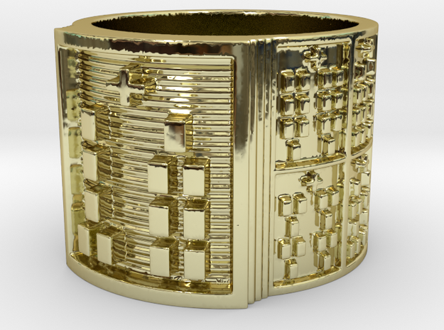 OBARAOGUNDA Ring Size 13.5 in 18k Gold Plated Brass