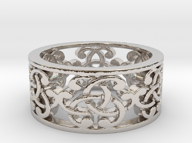 Celtic Knot Ring in Rhodium Plated Brass