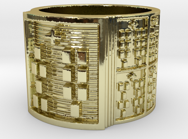 OKANASHE Ring Size 13.5 in 18k Gold Plated Brass
