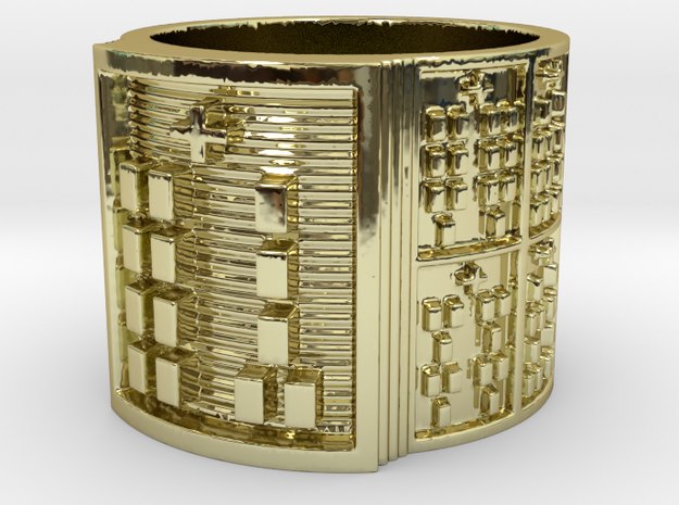 OGUNDAYEKUN Ring Size 11-13 in 18k Gold Plated Brass: 12 / 66.5