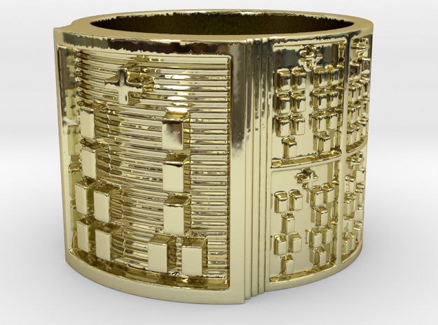 OGUNDAROSO Ring Size 13.5 in 18k Gold Plated Brass