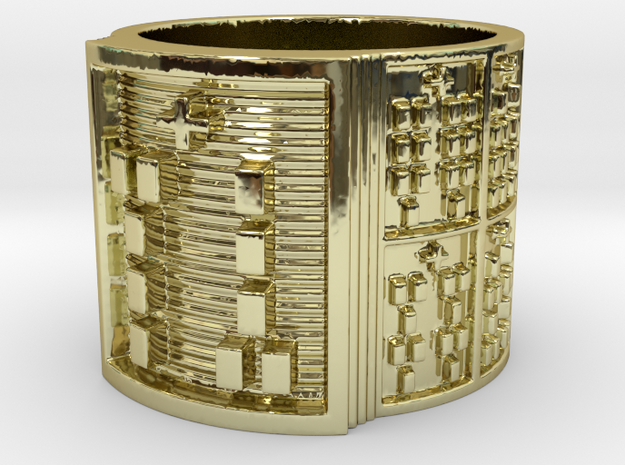 OGUNDAMASA Ring Size 11-13 in 18k Gold Plated Brass: 12 / 66.5