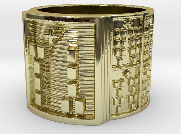 OGUNDAMASA Ring Size 13.5 in 18k Gold Plated Brass