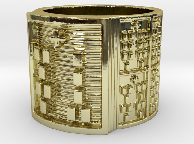 OGUNDAFUN Ring Size 11-13 in 18k Gold Plated Brass: 12 / 66.5
