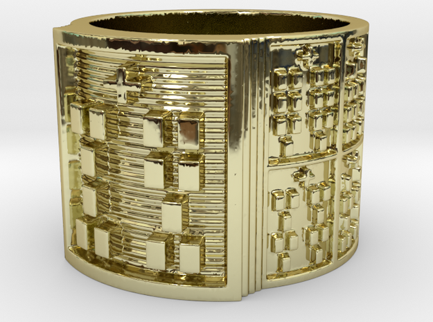 OTRUPONADAKINO Ring Size 13.5 in 18k Gold Plated Brass