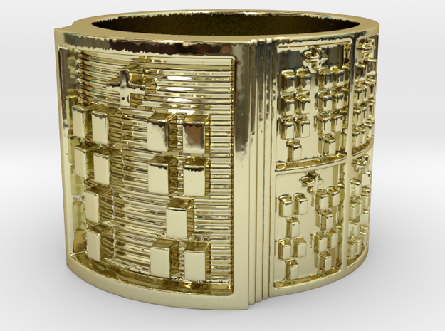OTRUPONJUANI Ring Size 13.5 in 18k Gold Plated Brass