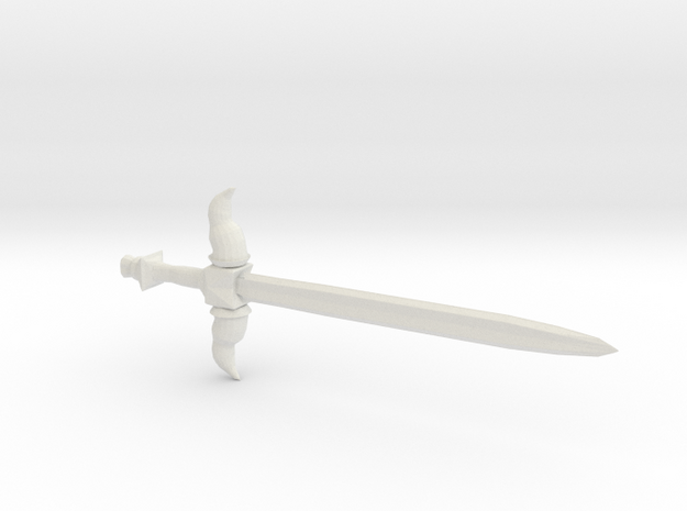 Horned Sword in White Natural Versatile Plastic: Large