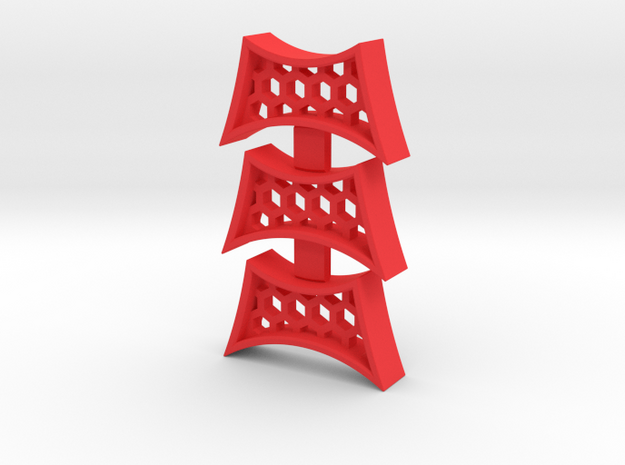 "Honeycomb" fidget spinner insert in Red Processed Versatile Plastic
