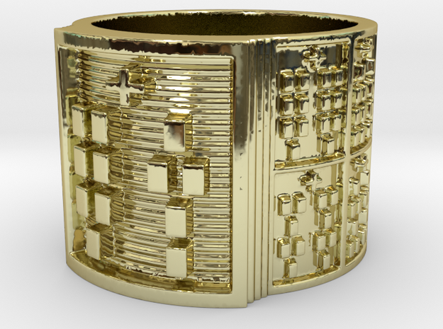 OTURATIKU Ring Size 13.5 in 18k Gold Plated Brass